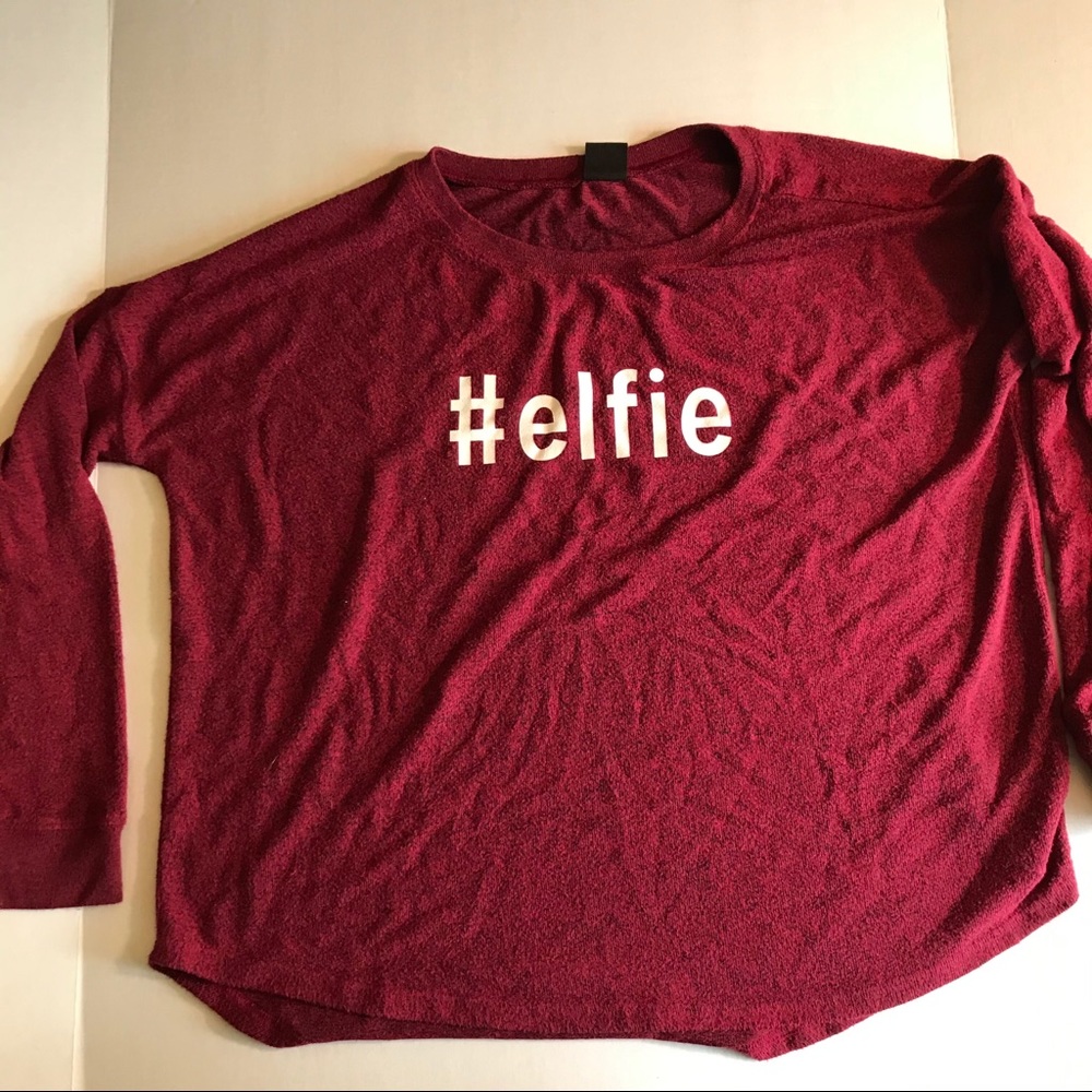#Elfie Christmas Sweater SOFT Red Loose Fit Top M
